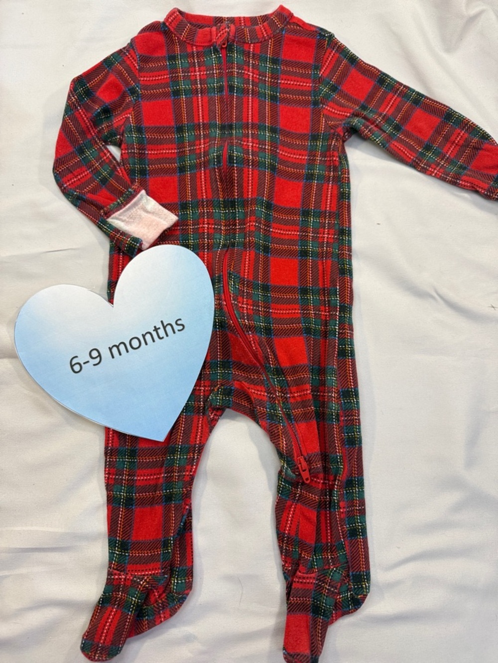 Old Navy - Cozy Red and Green Plaid Kids One Piece Footed Sleeper